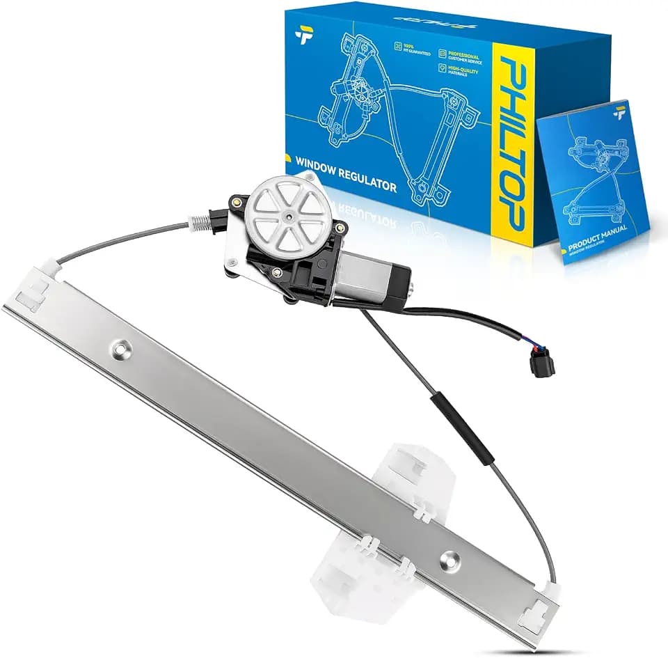 PHILTOP Front Left Power Window Regulator w/Motor for Wrangler 2007-2018