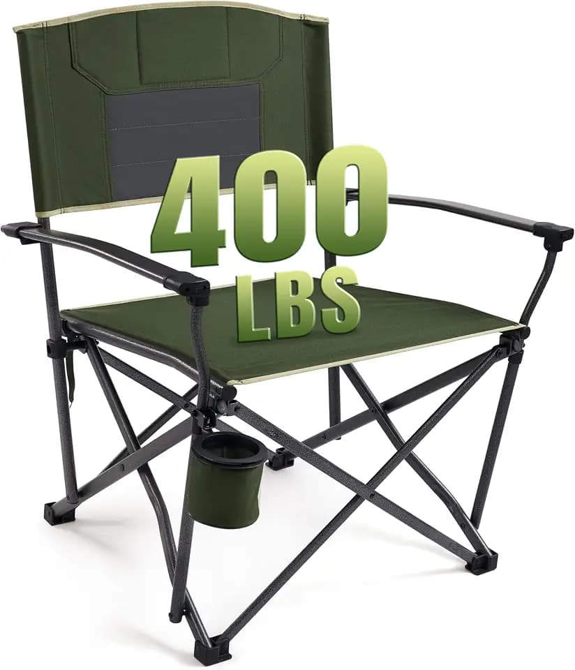 DMH OUTDOORS Oversized Heavy Duty Camping Chairs for Adults 400LBS Capacity