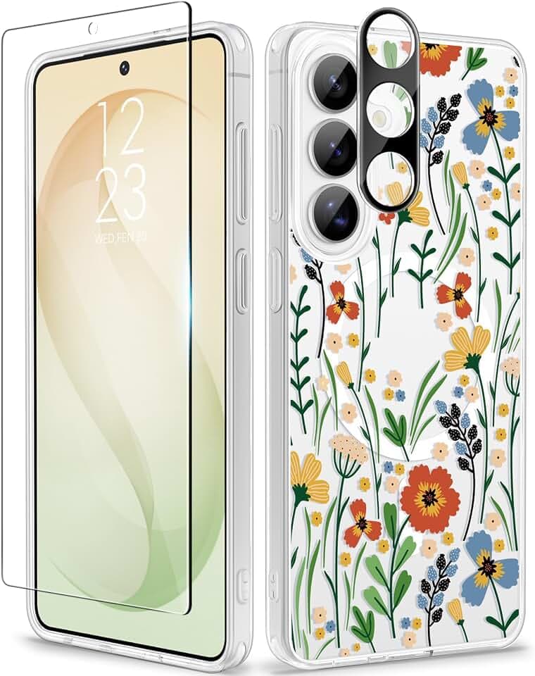 GVIEWIN for Samsung Galaxy S26 Plus Case Floral Clear Slim Non-Yellowing