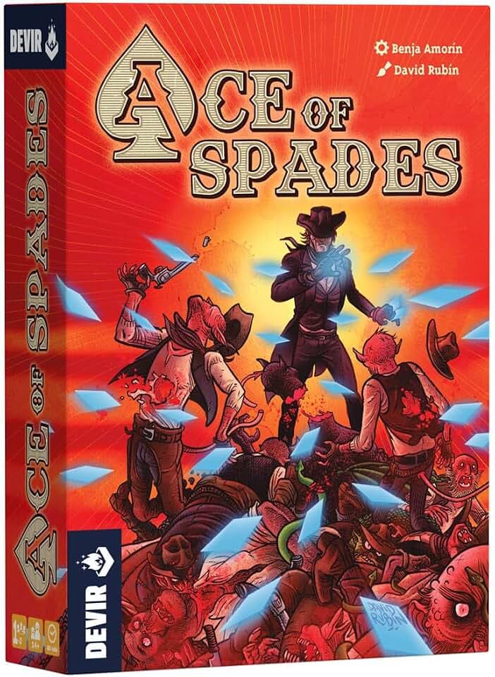 Devir - Ace of Spades Card Game, Solo & Cooperative Poker-Based Strategy Game with Western Horror Theme, Strategy Game, Ages 14+, 1–2 Players, Playtime 40, (English Version)