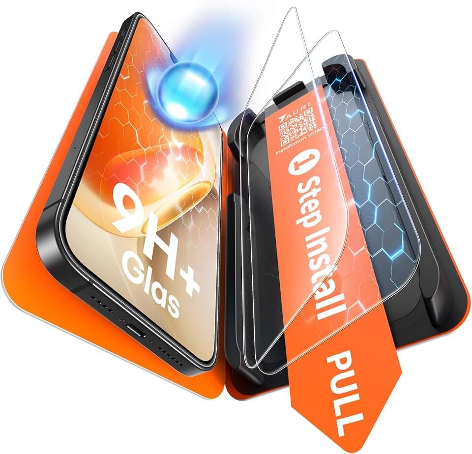 TAURI 2 Pack for iPhone 14 Plus Screen Protector, 1-Step Install Clear