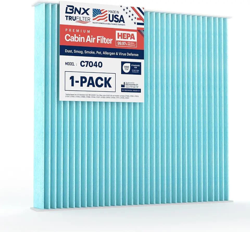 BNX TruFilter C7040 HEPA Cabin Air Filter -MADE IN USA- Multi Layer Defense