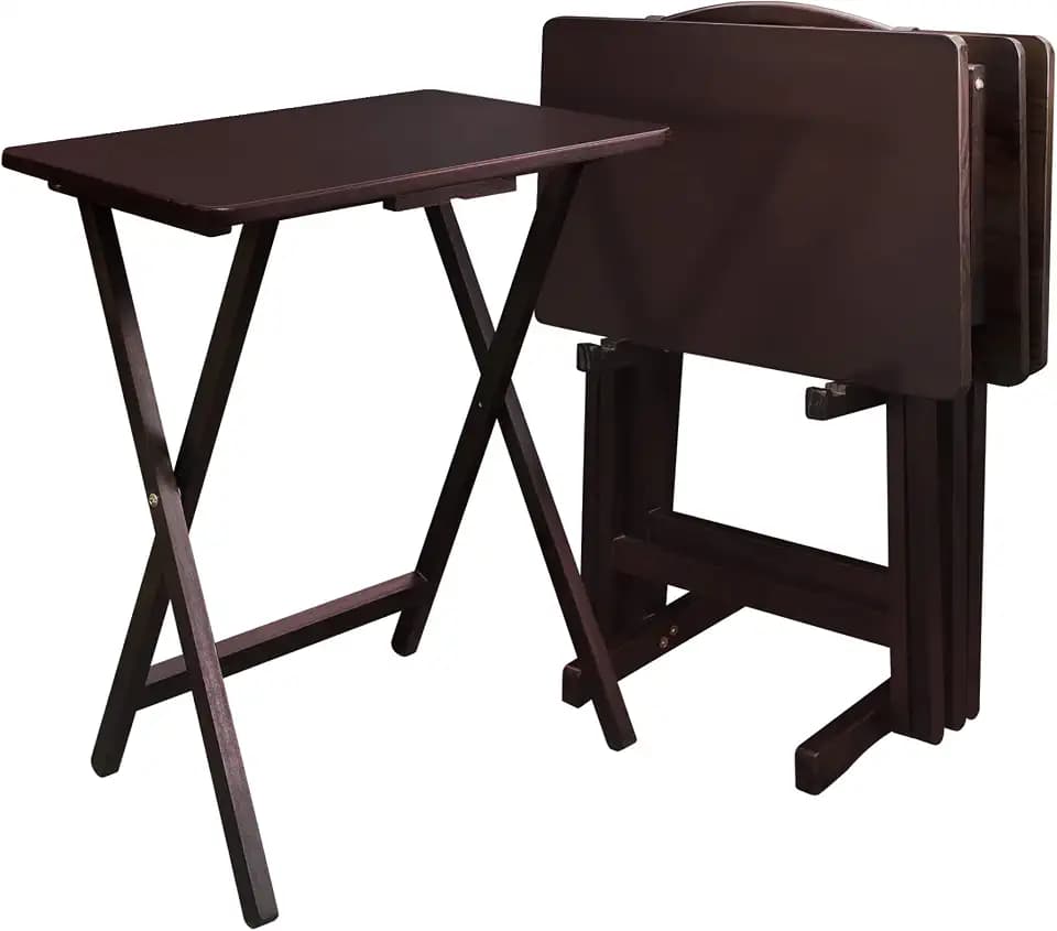Casual Home 5 Piece Tray Table Set, Espresso