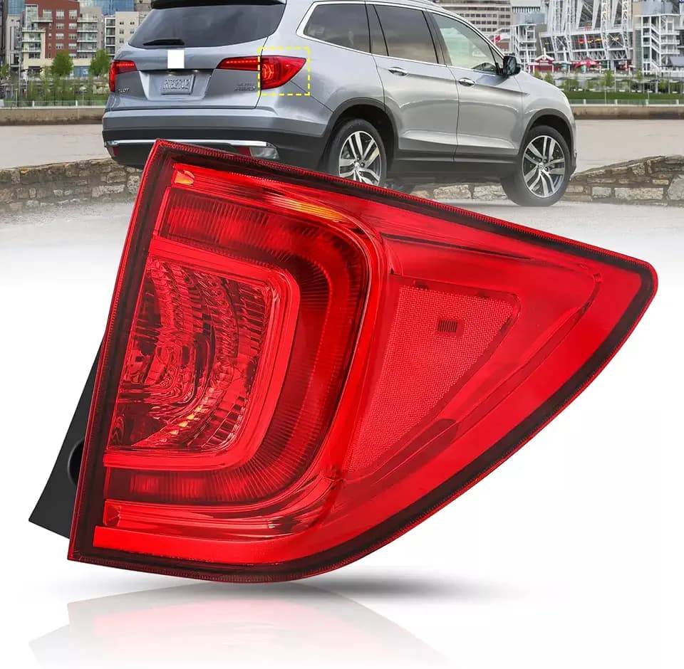 Rear Right Outer Tail Light Assembly Fit for 2016-2018 Honda Pilot,LED Taillight Brake Lamp Replacement Rear Right Passenger Side HO2805107 33500TG7A01