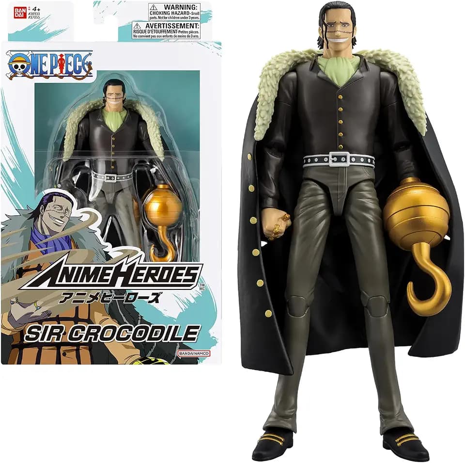 BANDAI – Anime Heroes – One Piece – Anime Heroes Figur 17 cm – Crocodile – Offizielle One Piece Lizenz – Bewegliche Crocodile-Figur Version – Spielzeug für Kinder ab 4 Jahren – 37055