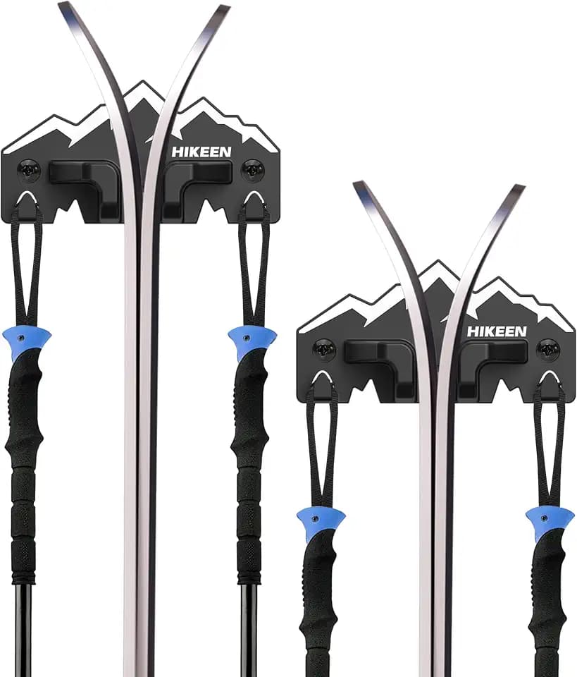 BOOSTEADY Skihalter Wand Ski Halterung Wandhalterung für Garage und Wandmontag: Platzsparende Aufbewahrung Ihrer Ski, 2 oder 4 Stück (2 Stück)