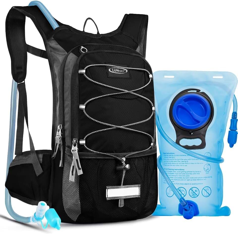 Hydration Backpack with 3L Water Bladder, Small Hydration Pack Backpack for Men Women, Lightweight Water Backpack with Cooler Layer for Running, Biking, Hiking