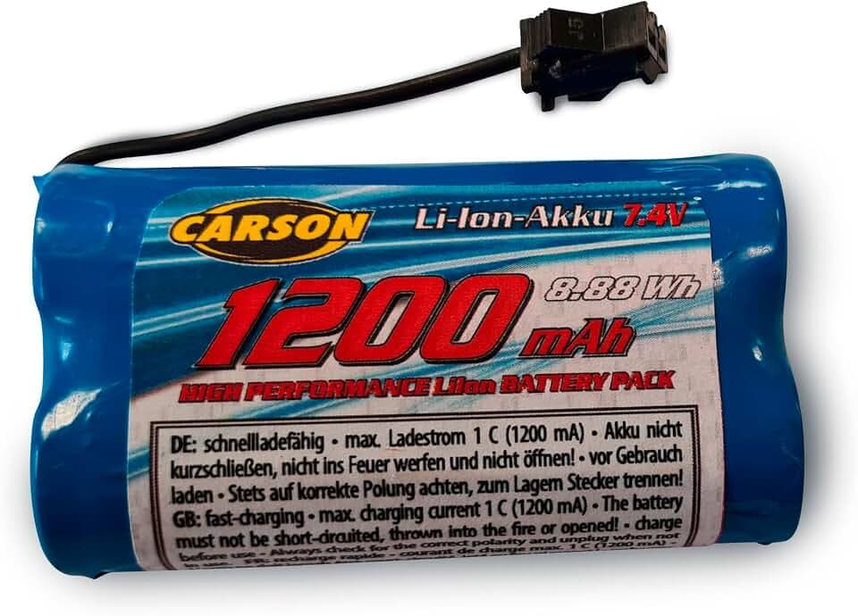 Carson 500608274 7,4V/1200mAh LiION Bella Luisa JST - RC Akku, Ersatzakku, Akku für ferngesteuerte Boote, RC Boot, Akku für RC Modelle, RC Batterie