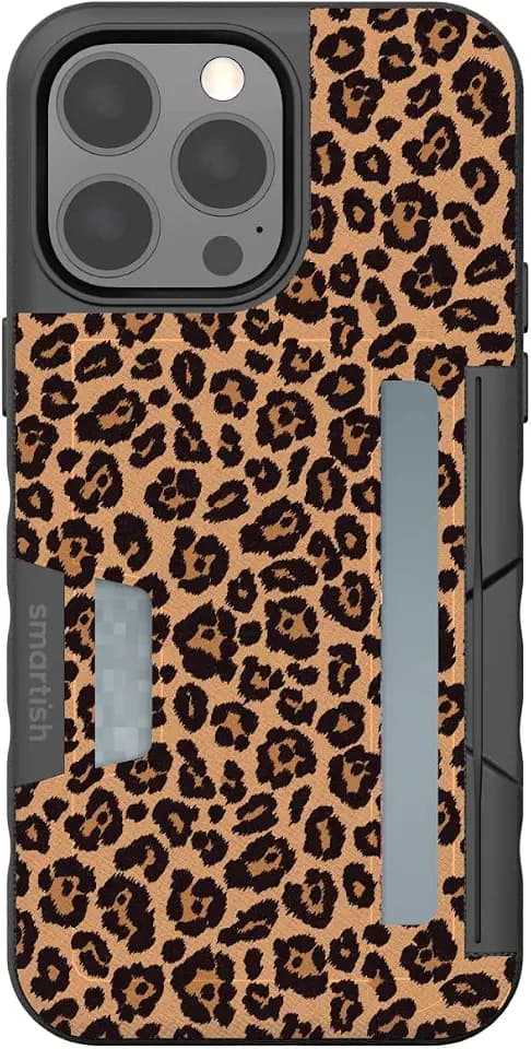 Smartish - Cheetah - iPhone 14 Pro Max Wallet Case - Wallet Slayer Vol. 2 [Slim + Protective] Credit Card Holder w/Kickstand - Drop Tested Hidden Slot Compatible with Apple iPhone 14 Pro Max