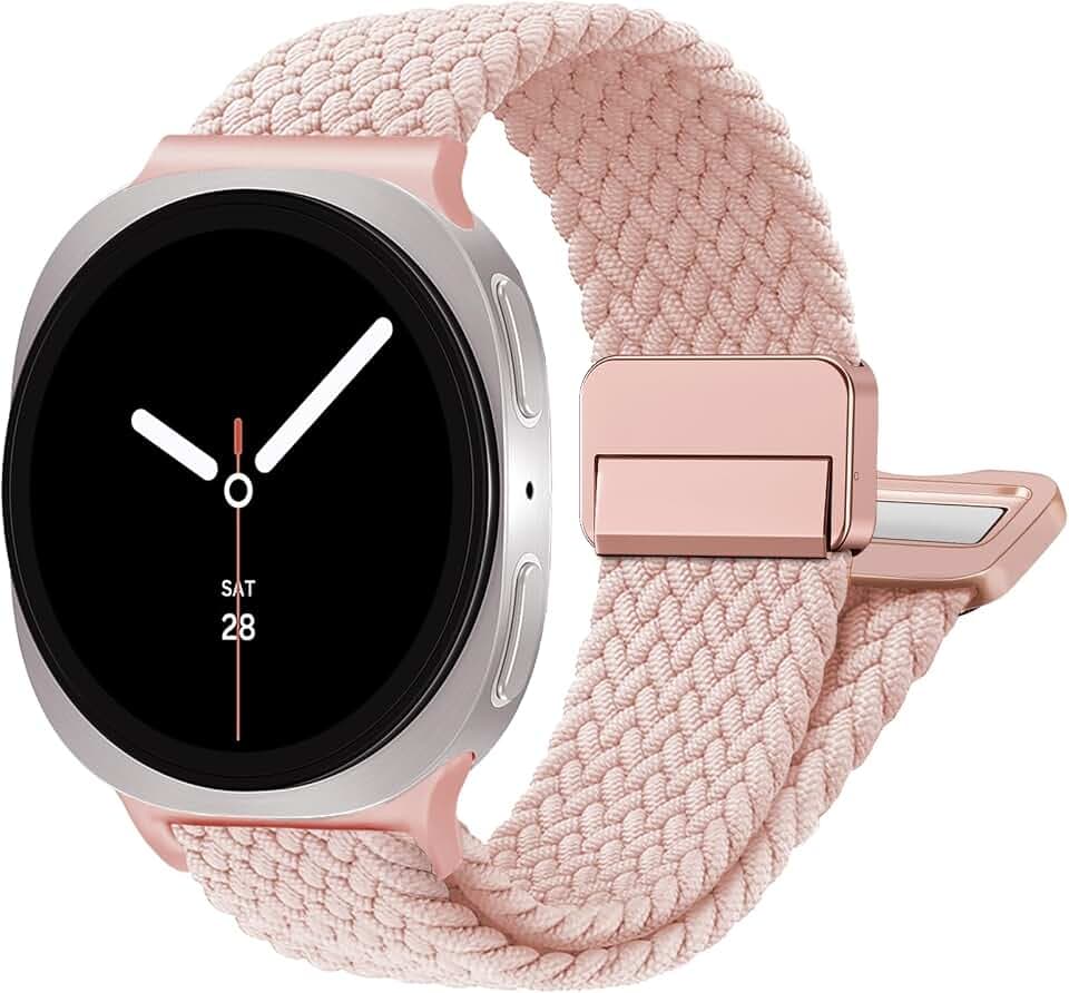 SOLOLUP Geflochtenes Magnet Armbänder für Samsung Galaxy Watch 9/8 40/44mm 8 Classic 46mm Herren Damen,Elastisches Nylon Stoff Bands Sport Loop Magnetic Strap für Samsung Watch 9 8/8 Classic Strap