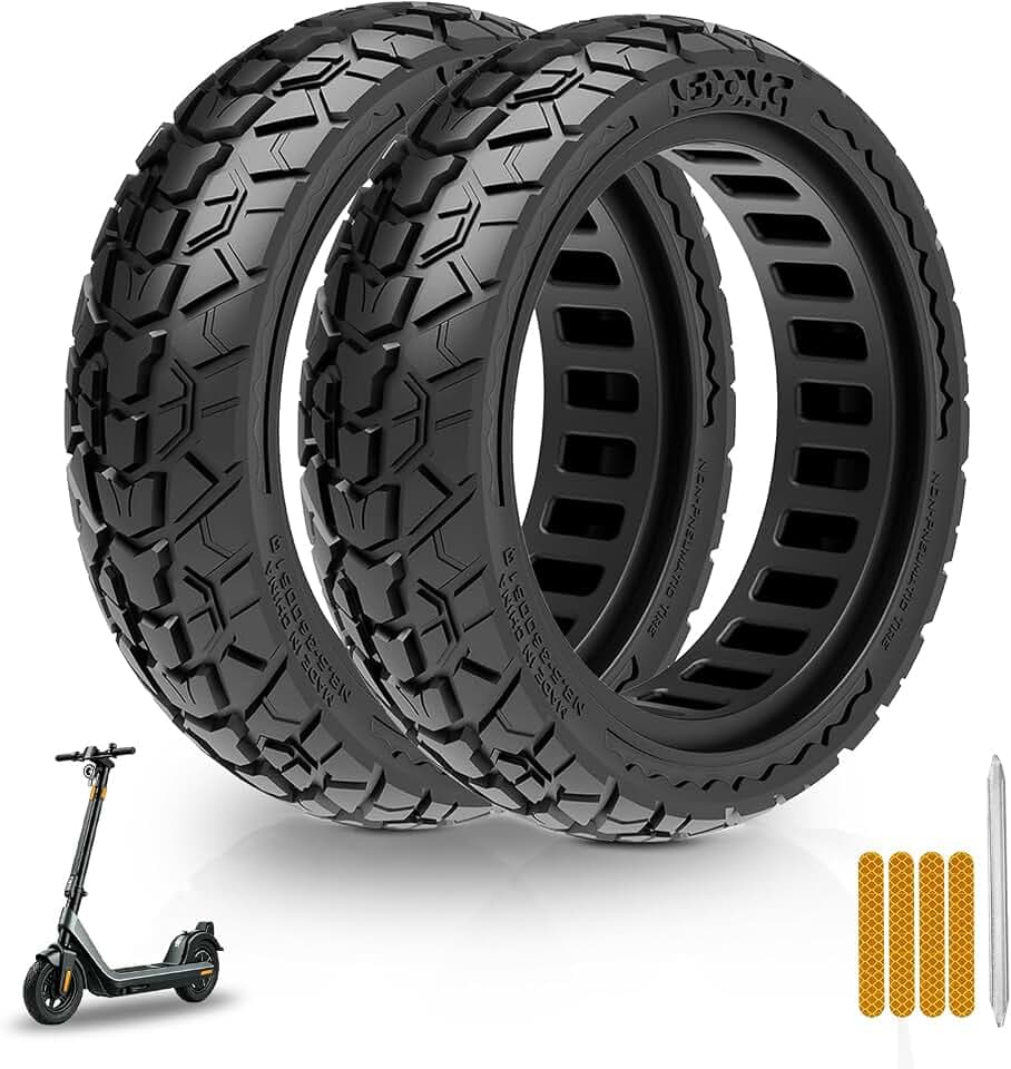 60/70-6.5 Solid Reifen 10x2.50 vollgummireifen Geländereifen für Ninebot Max G30/G30 D2/F2 Pro D/Xiaomi 5/5 Pro/5 Max E Scooter 10 zoll Ersatzreifen Pannensicher Anti-Rutsch Verschleißfest (Black)