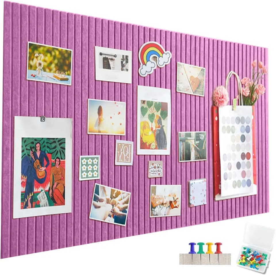 IVEOPPE Selbstklebende Filz-Pinnwand 60x40 cm – faltbares Akustik-Memoboard, 0,9 cm dick, für Büro, Küche, Kinderzimmer – ohne Bohren