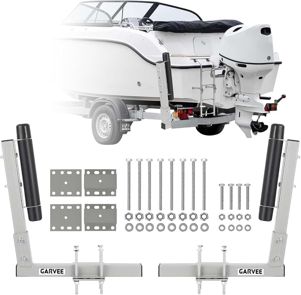 Garvee 2PCS Rustproof Galvanized Steel Boat Trailer Guide, 20.5 in Adjustable Design Trailer Guide Poles, Heavy Duty Roller Guide-On System, for Ski Boat, Fishing Boat