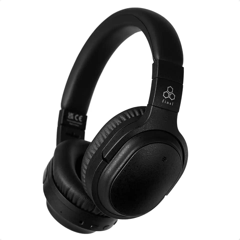 final UX3000 Bluetooth-Kopfhörer, HiFi-Klangqualität, Hybrid-Geräuschunterdrückung, maximal 35 Stunden Musikwiedergabe, aptX niedrige Latenz, Multipoint-Verbindung, entworfen in Japan (Schwarz)