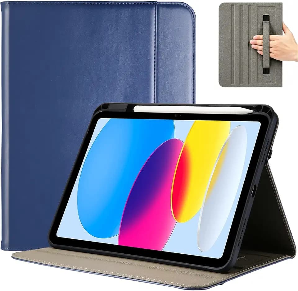 ProCase for iPad A16 11th Gen 11"/10th Gen 10.9" Leather Case -Navy