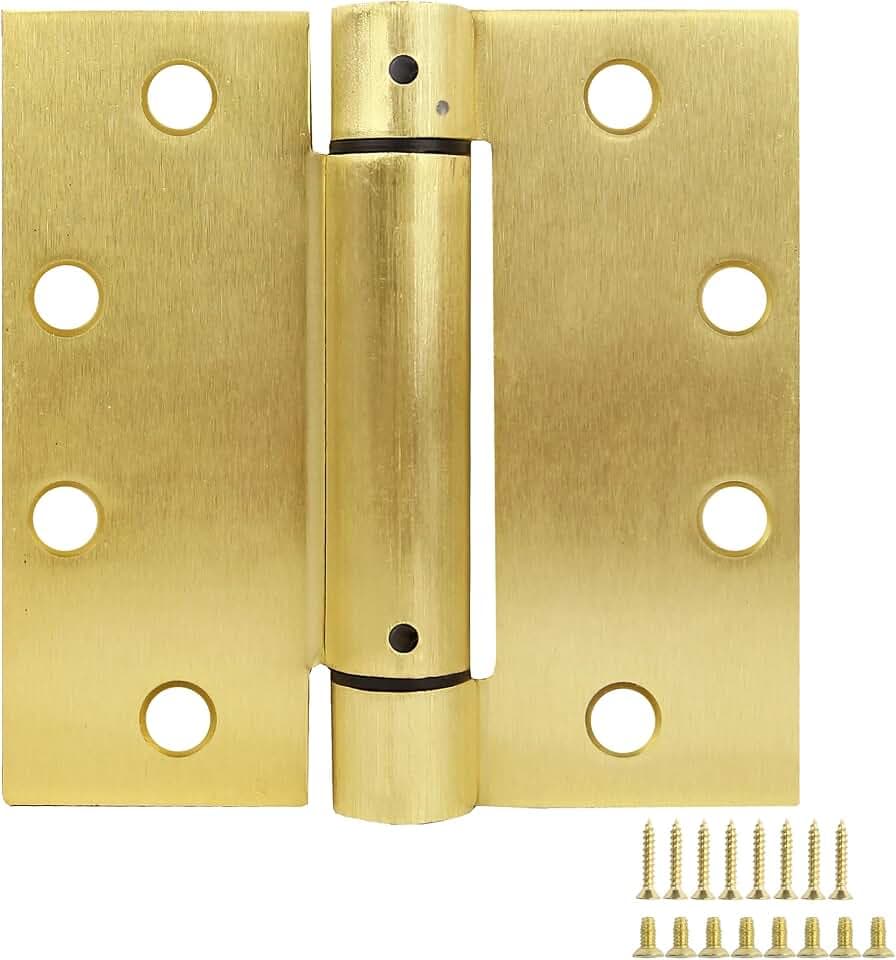 Design House Interior/Exterior Door Spring Hinge, 4.5", Satin Brass