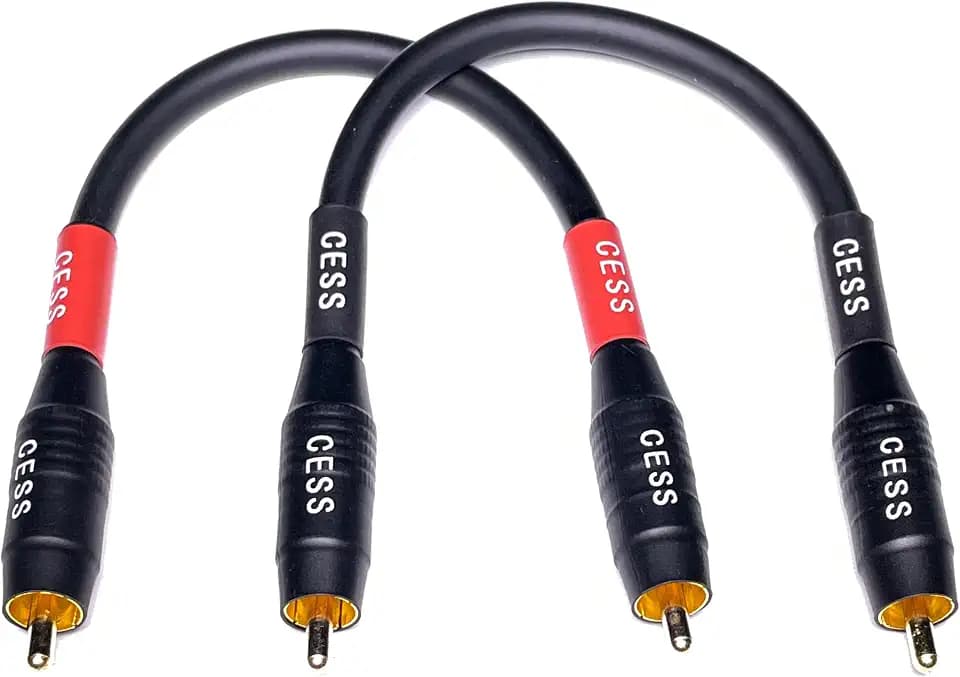 CNCESS Waterproof RCA Male to Male Cable, 2-Pack (6 Inches)