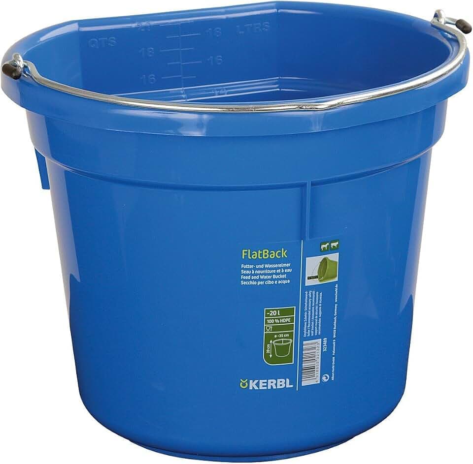 Kerbl 323489 Futter- und Wassereimer FlatBack ca. 20 l, blau