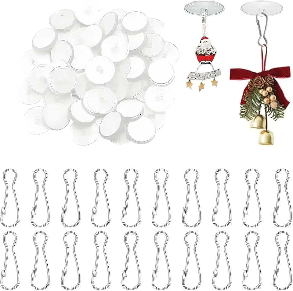 40 Stück Haken Selbstklebend Transparent, Klebehaken Extra Stark, Deckenhaken Ohne Bohren, Deckenhaken Selbstklebend, Klebehaken Decke, Klebehaken für Schlafzimmer, Küche, Badezimmer