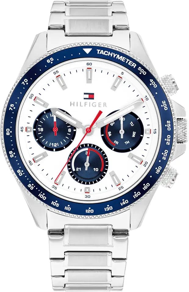 Tommy Hilfiger Chronograph für Herren Clark Kollektion mit silberfarbenem Edelstahlarmband - 1792238