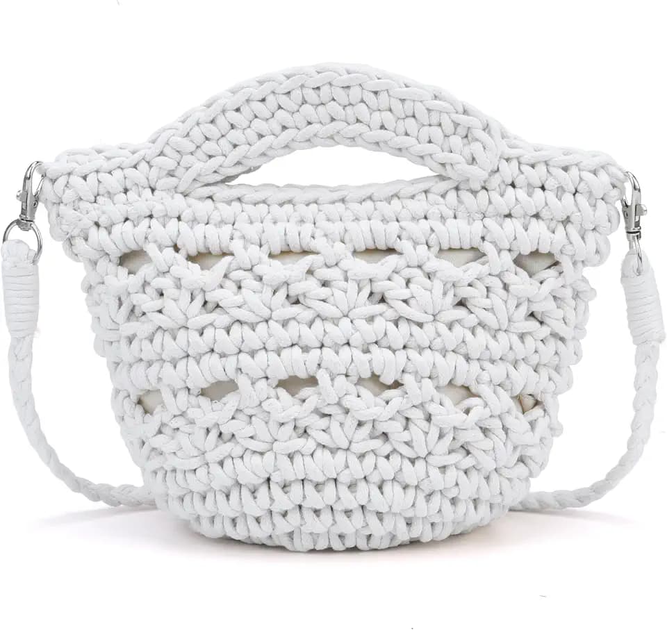 CHIC DIARY Women Straw Beach Bag Clutch Purse Small Crossbody Bag Woven Cotton Shoulder Handbag for Summer