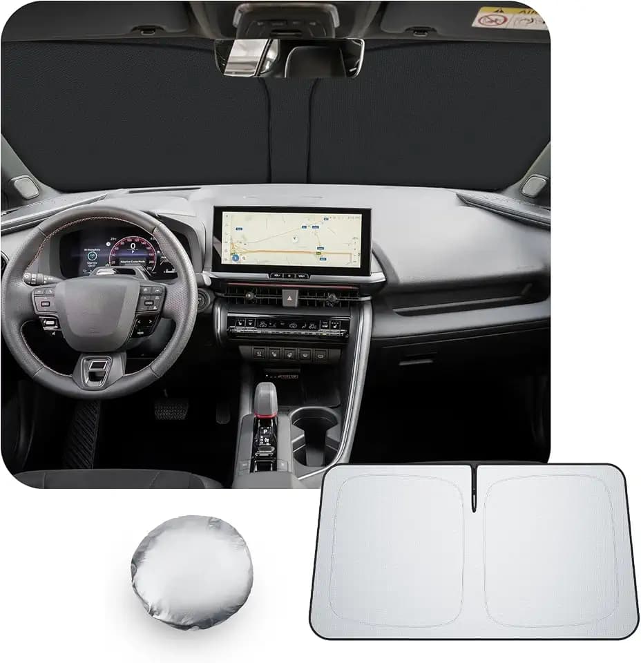 [Upgrade] CDEFG Kompatibel mit Toyota C-HR CHR Hybrid 2024 2025 2026 Sonnenschutz Abdeckungen Frontscheibe Sonnenschirm Die Vordere Schallwand Windschutzscheibe Auto Sonnenblende Zubehör