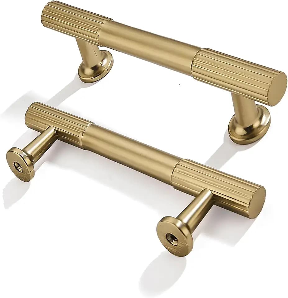 10-Pack 3-1/2 Inch Hole Center Champagne Bronze Cabinet Pulls Solid Heavy Duty Cabinet Pull is Suitable for Drawers Dressers Handles Kitchens Bathroom cabinets