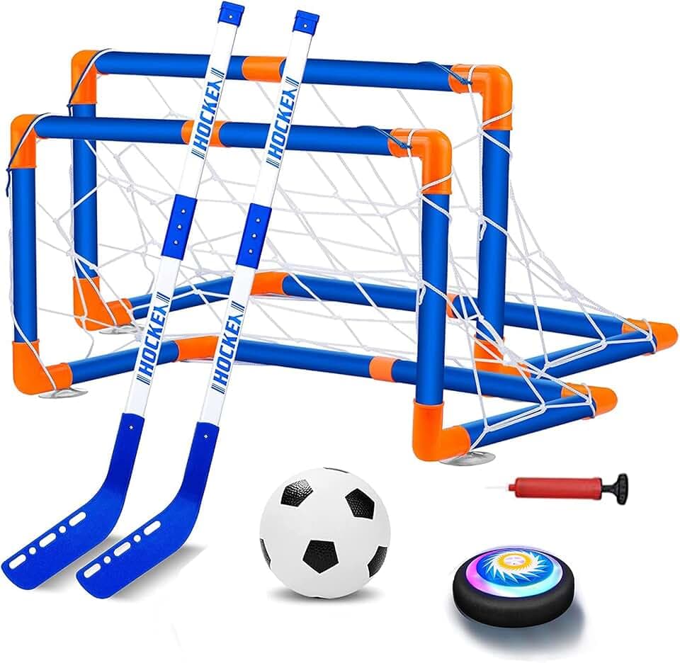 NIWWIN Hover-Fußball,Air Power Fußball，3-in-1 simuliertes Hockeyspiel, Innen- und Outdoor -Hockeyspielzeug, geeignet für Kinder 3 4 5 6 7 8-12 Jahre