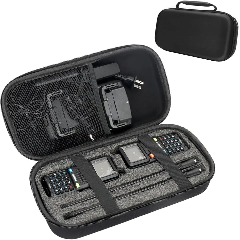 BAOFENG Walkie Talkie Case Holder Handheld Ham Radios Hard Storage Carrying Case Compatible 5RM UV-5RM AR-5RM K5PLUS UV-9R PRO UV-21R GM21 UV-7B And Radio Accessories(Bag Only)
