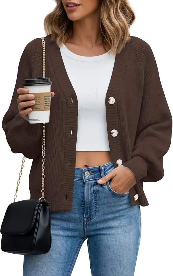 YSYOKOW Womens Loose Cardigan Sweaters Long Sleeve Button Down Chunky Knit