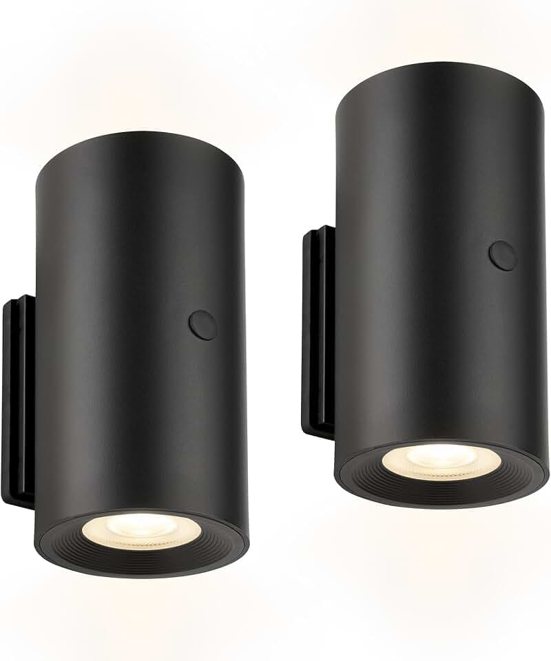 BRILONER - 2er Set LED Wandleuchte, Akku, Touch, dimmbar, Schwarz