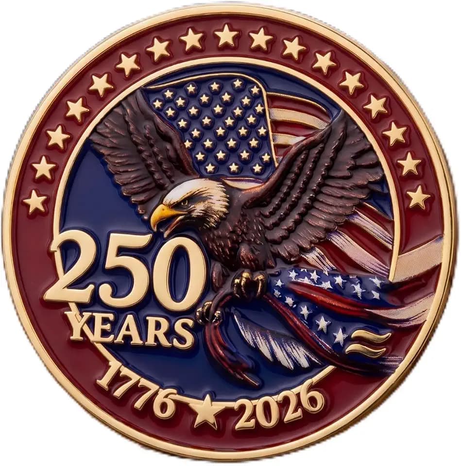 Huwena 24 Pcs 4th of July Patriotic Pins 250th Anniversary Merchandise Patriotic Parade Throws Bulk Independence Day Decor Bald Eagle Flag Design Pin for 4th of July Celebration Event Gifts