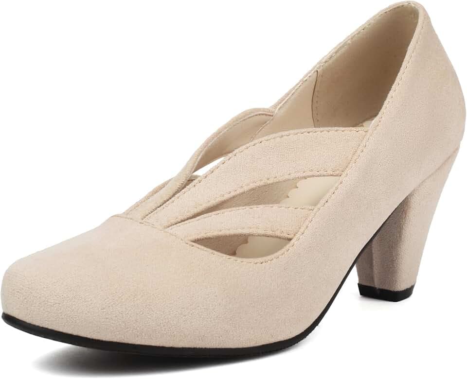 elerhythm Damen Mary Jane Vintage Heels Gatsby 1920er Jahre Pumps Closed Toe 1950er viktorianische Schuhe