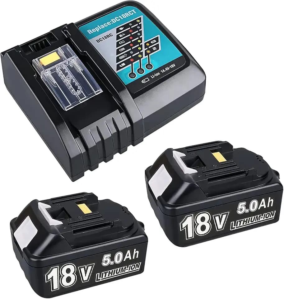 2X 18V 5,0Ah Ersatzakku für Makita + 4A DC18RC Ladegerät