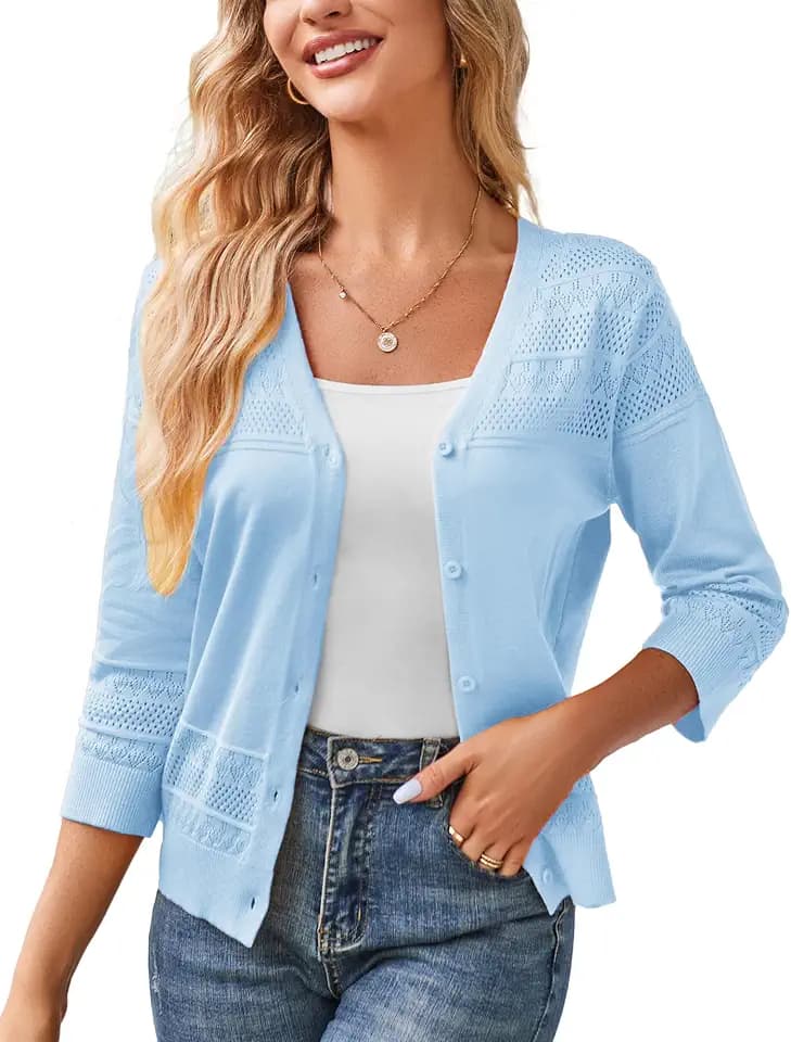 GRACE KARIN Women's Cropped Cardigans Lightweight Shrugs