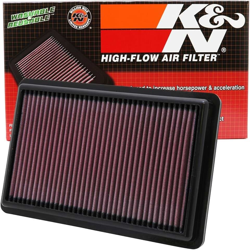 K&N 33-2454 Waschbarer und wiederverwendbarer KFZ Tauschluftfilter, Rot