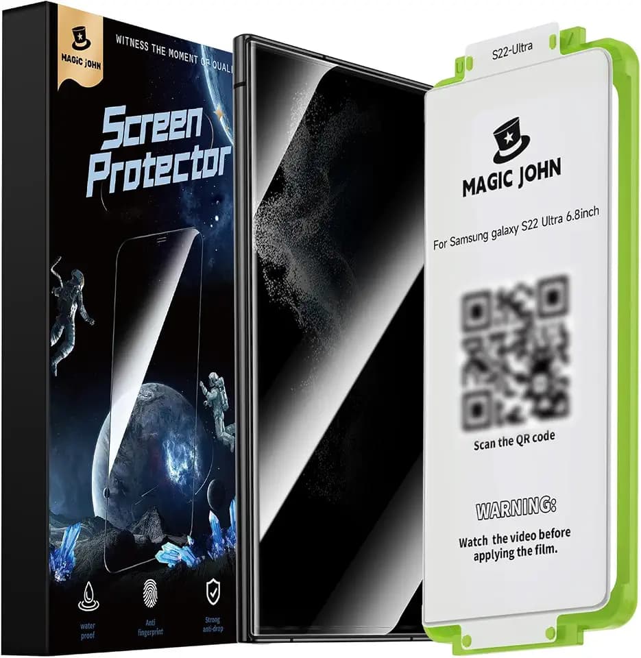 MAGIC JOHN Privacy 2 Pack for Samsung Galaxy S22 Ultra PET Screen Protector