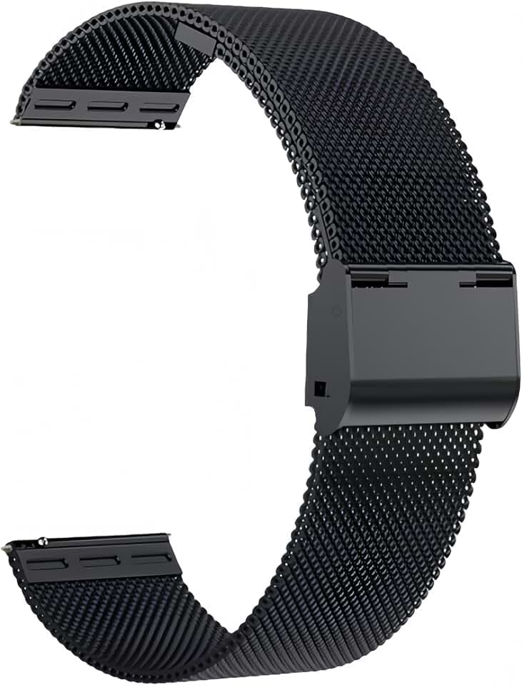 Microwear Uhrenarmband,16mm 18mm 20mm 22mm Ersatz Edelstahl Metallgitterband,Schnellverschluss Uhrenarmband Metallschraube,Smart Watch Armbänder für Männer Frauen