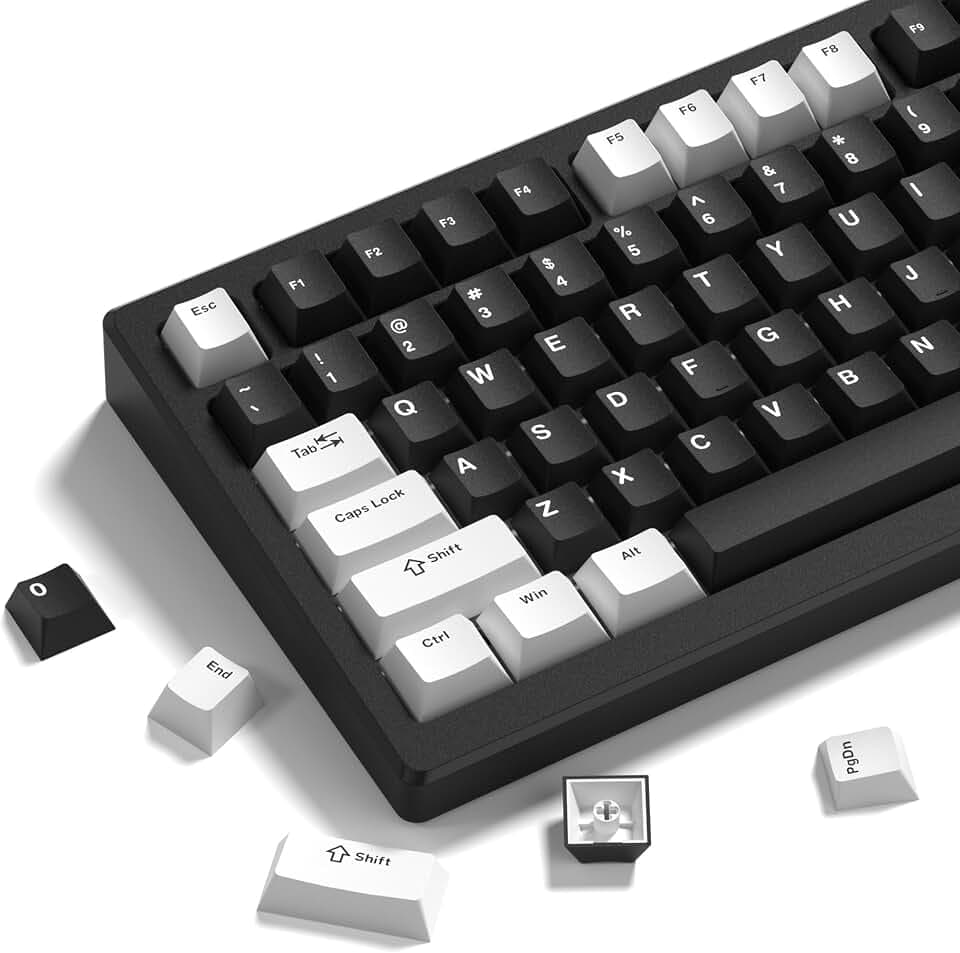 Womier Double Shot PBT Keycaps Set Cherry Profile for Mechanical Keyboard