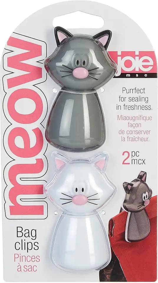 Joie Beutelklammern Miau Set 2-teiliger aus Kunststoff, Farbe: Mehrfarben, Maße: 3,3 cm, 12437