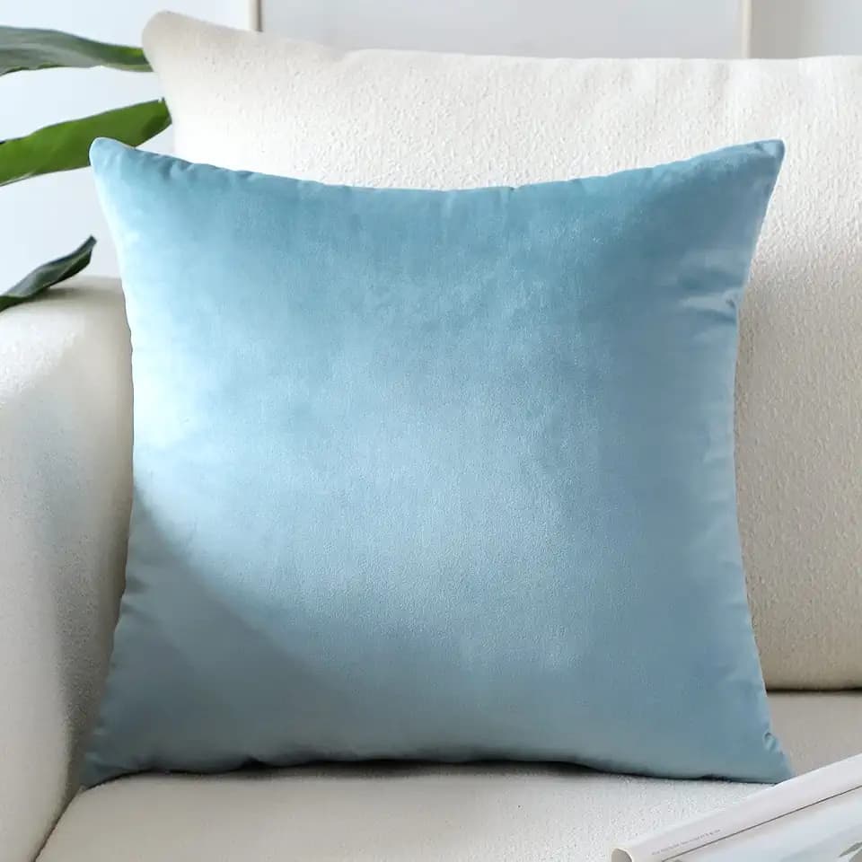 Artscope Luxury Velvet Pillow Covers Super Soft Decorative Square Throw Pillow Covers Case Cushion Covers for Sofa Couch Bedroom Car Decor 26x26 Inch Light Blue