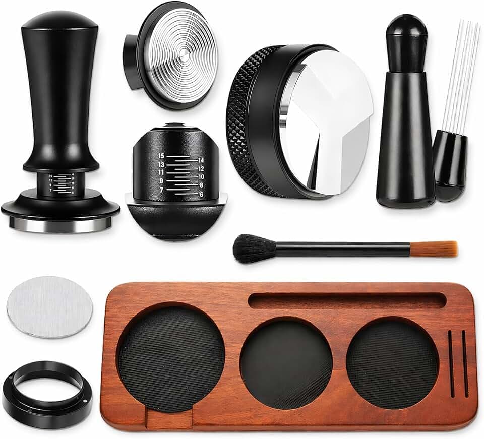 Tamper 54 mm, 7-teiliges Barista Set mit Tamperstation für Sage/Breville