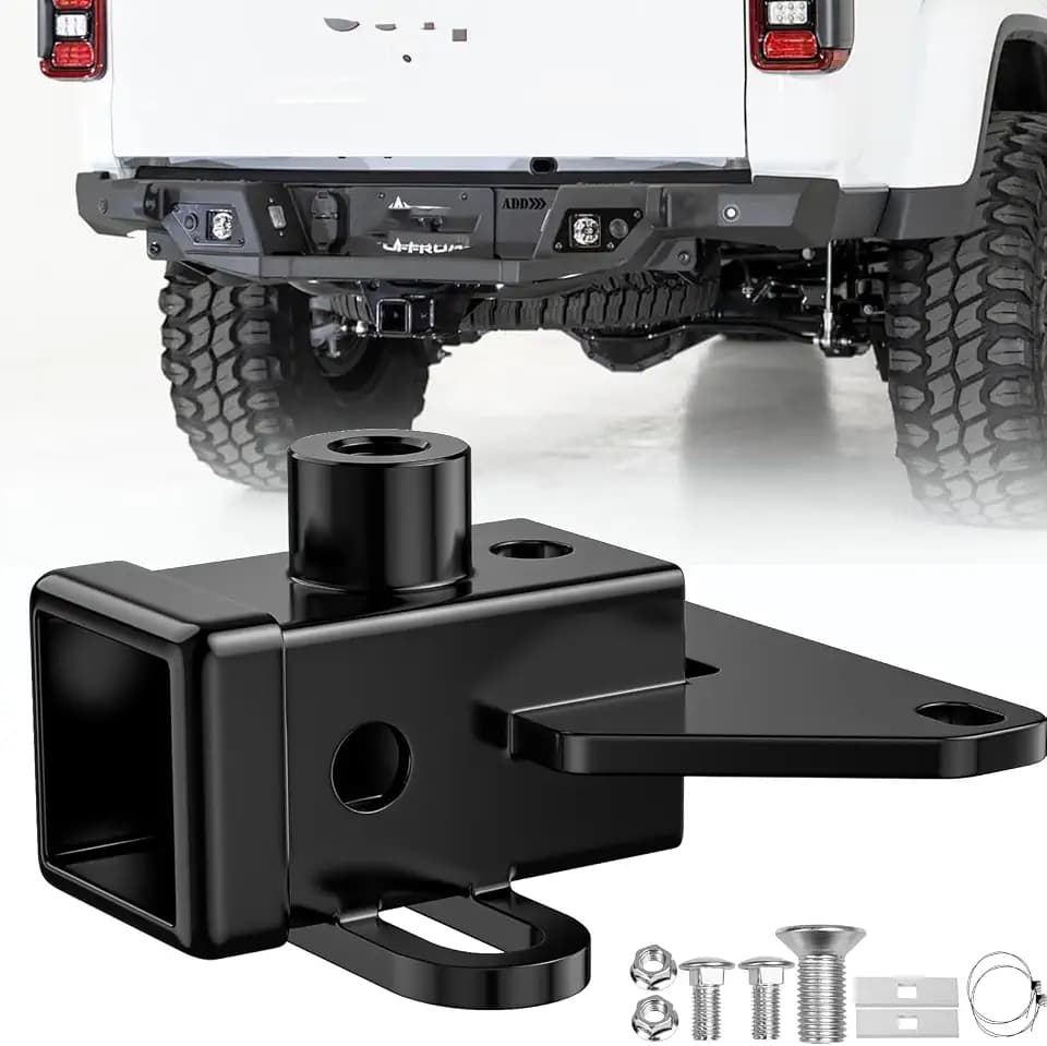 OGYE 13434 Class 3 Trailer Hitch Receiver for Jeep Gladiator JT(2020-2025),2" inch Hitch Receiver with Bolts,Tow Hitch with Anti-Rust Gloss Powder Coat, Black Trailer Hitch Kit