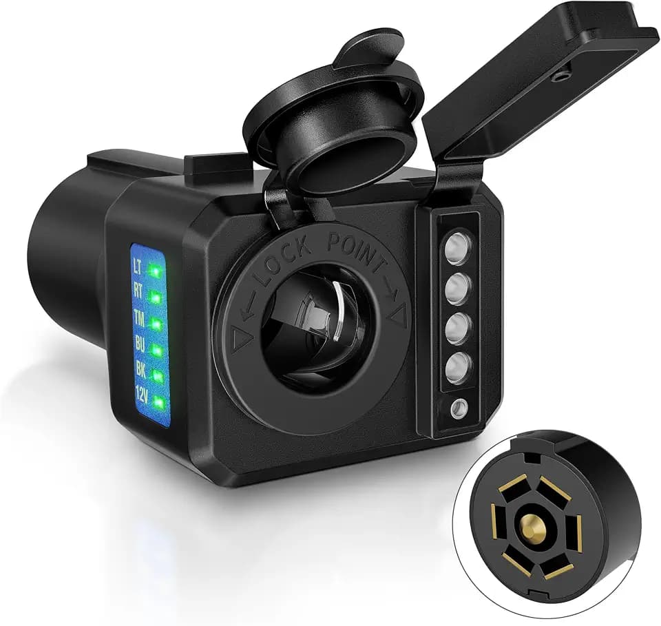 SnowyFox 7 Way Flat Blade Connector to 4/5Way Trailer Adapter 12V