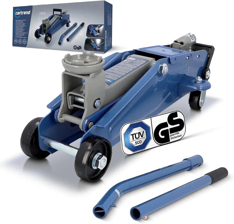 cartrend Hydraulischer Rangierwagenheber 774001, Tragkraft bis 2t, 135-342 mm, Rangierheber für Auto und Kleintransporter, Wagenheber für Haus und Werkstatt, gefertigt aus Qualitätsstahl
