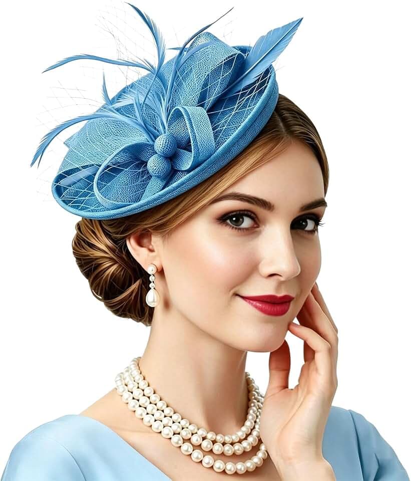 Kentucky Fascinators Hats for Women, Vintage Tea Party Hat for Stylish Church Derby Wedding Cocktail Party Headwear