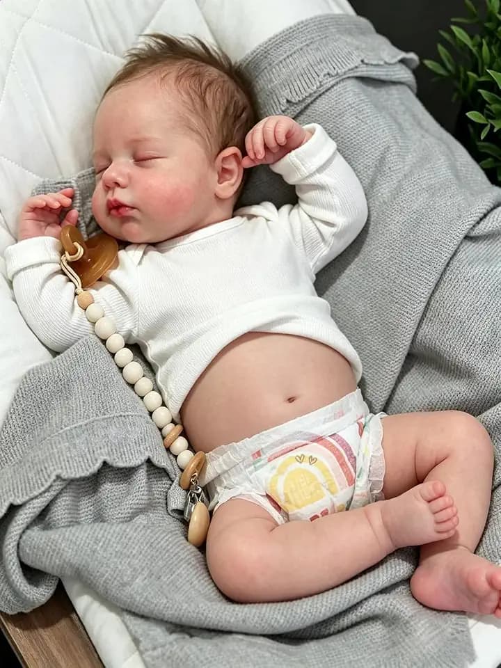 Zero pam Reborn Baby Mädchen 50CM Augen Zu, Reborn Baby Lebensecht