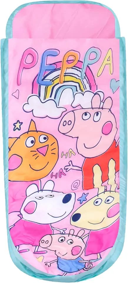 PEPPA PIG Character World and Friends ReadyBed Kids aufblasbares Luftbett und Schlafsack mit Pumpe | Reisematratze für Übernachtungen und Camping oder Zuhause, Rose