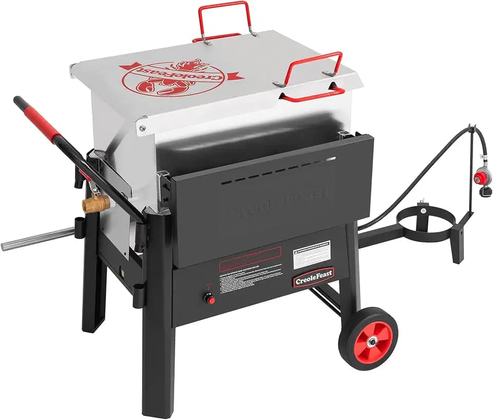 Creole Feast CFB3001 70 QT Outdoor Crawfish Boiler with Stir Paddle, Wheels