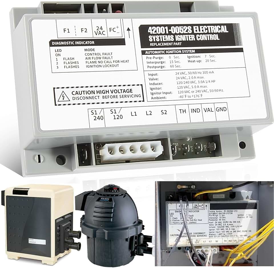 sixcow 42001-0052S Igniter Control Module Replacement for Pentair MasterTemp & Sta-Rite Max-E-Therm Swimming Pool and Spa Heater Electrical System